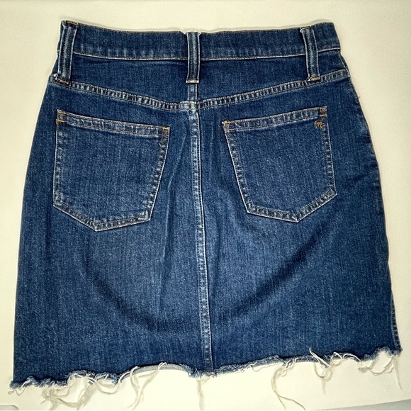 Madewell Denim Mini Skirt Frayed‎ Hem High Waist Size 27 - Picture 5 of 8